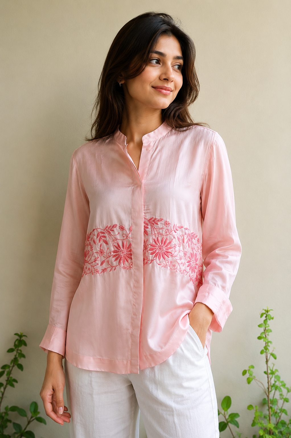 Rose Chikankari Shirt thumbnail 2