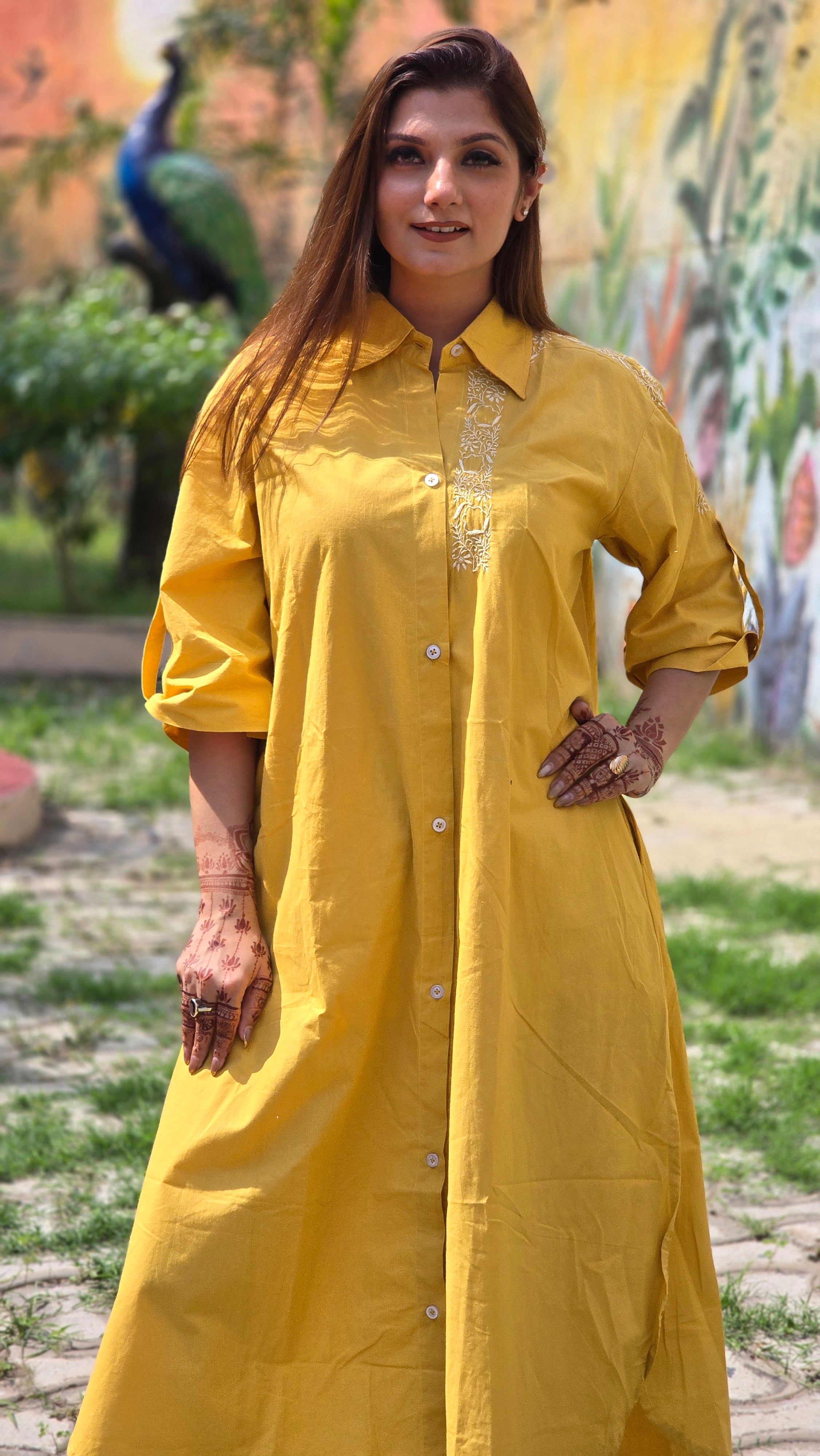 The Golden Yellow Shirt Dress thumbnail 3